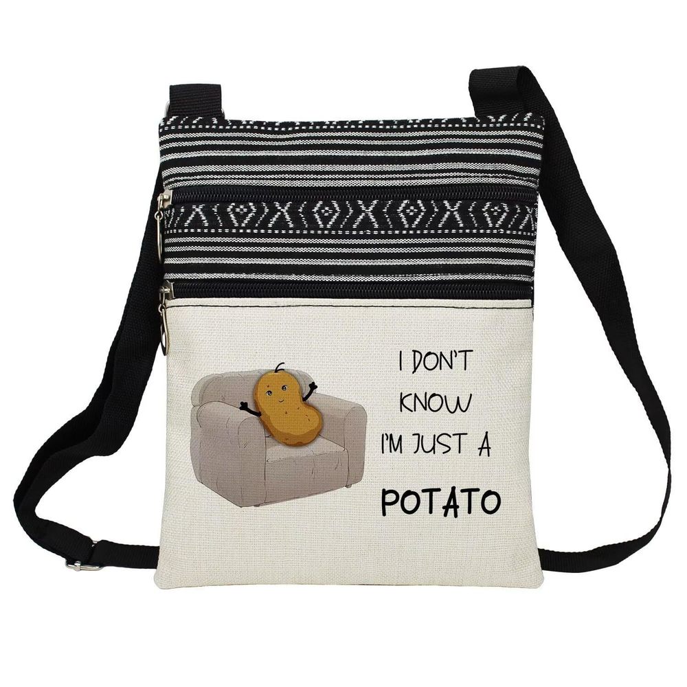 Couch Potato Messenger Bag Small Ethnic Pattern Printed Adjustable Strap >:(